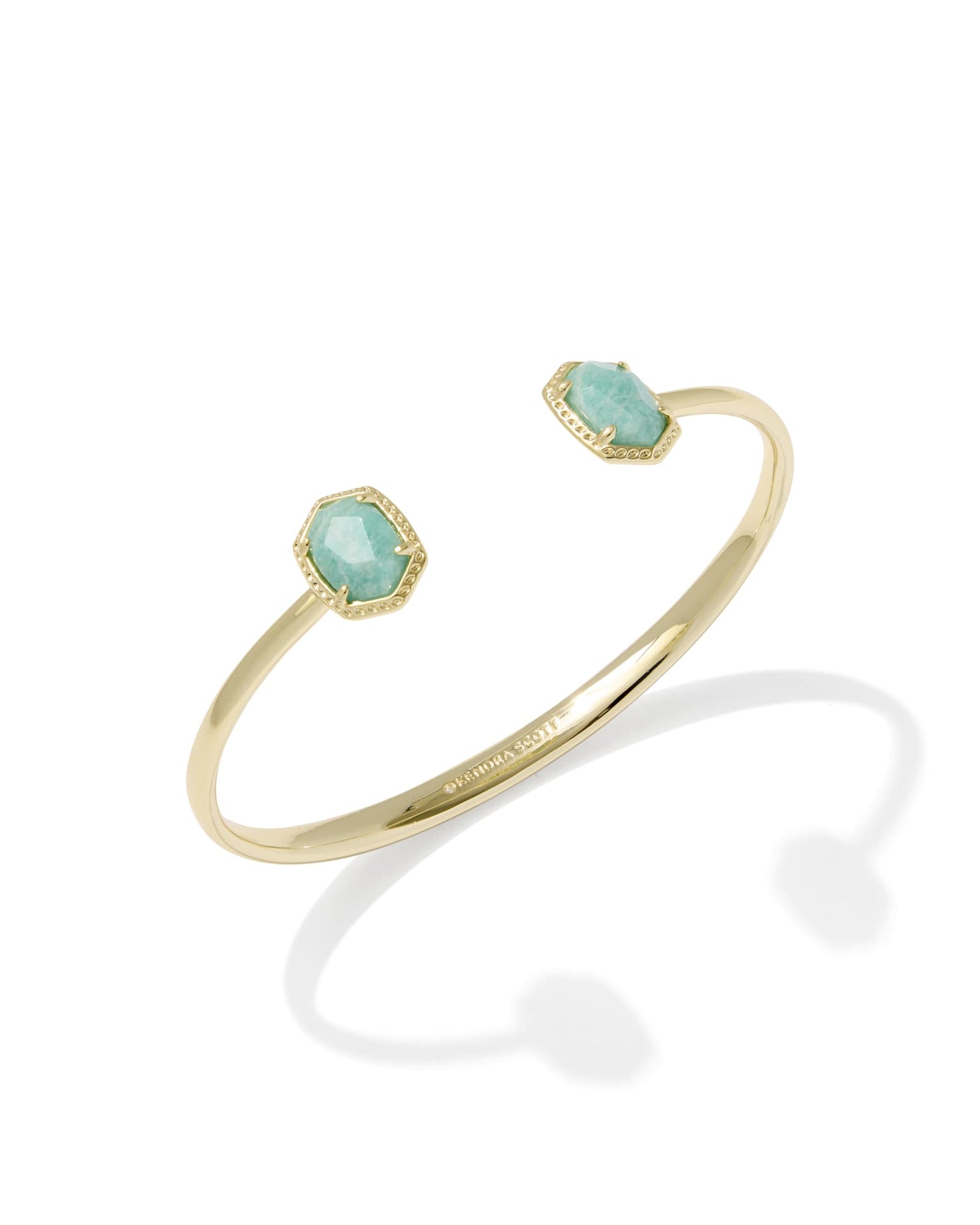 Daphne Frame Cuff Bracelet Gold Teal Amazonite S/M
