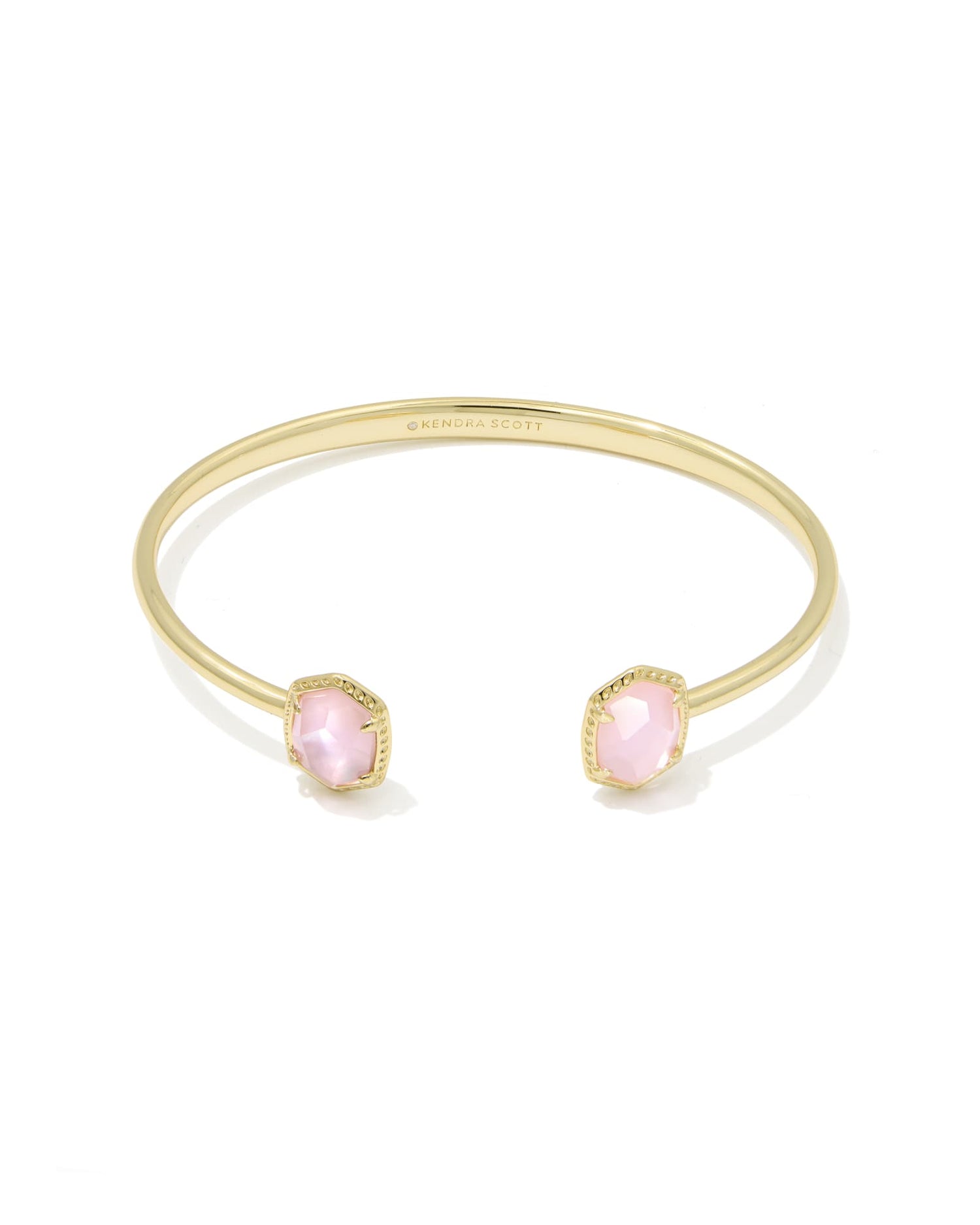 Daphne Frame Cuff Bracelet Gold Light Pink Mother of Pearl S/M