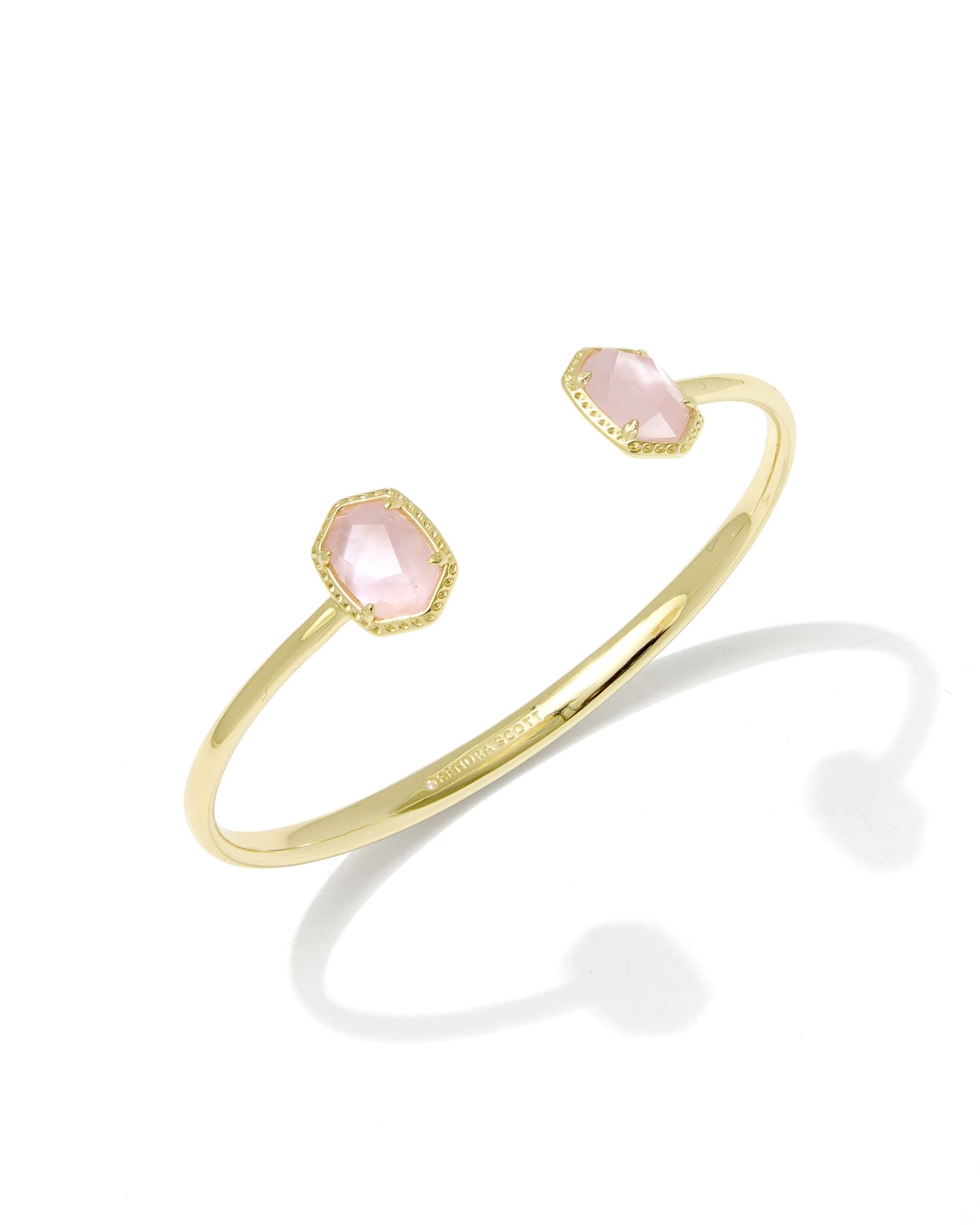 Daphne Frame Cuff Bracelet Gold Light Pink Mother of Pearl S/M