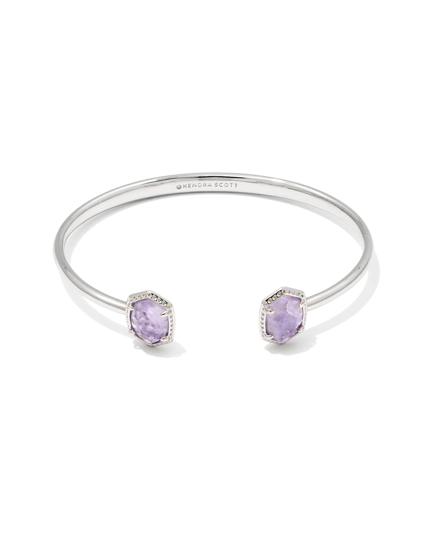 Daphne Frame Cuff Bracelet Silver Purple Amethyst S/M