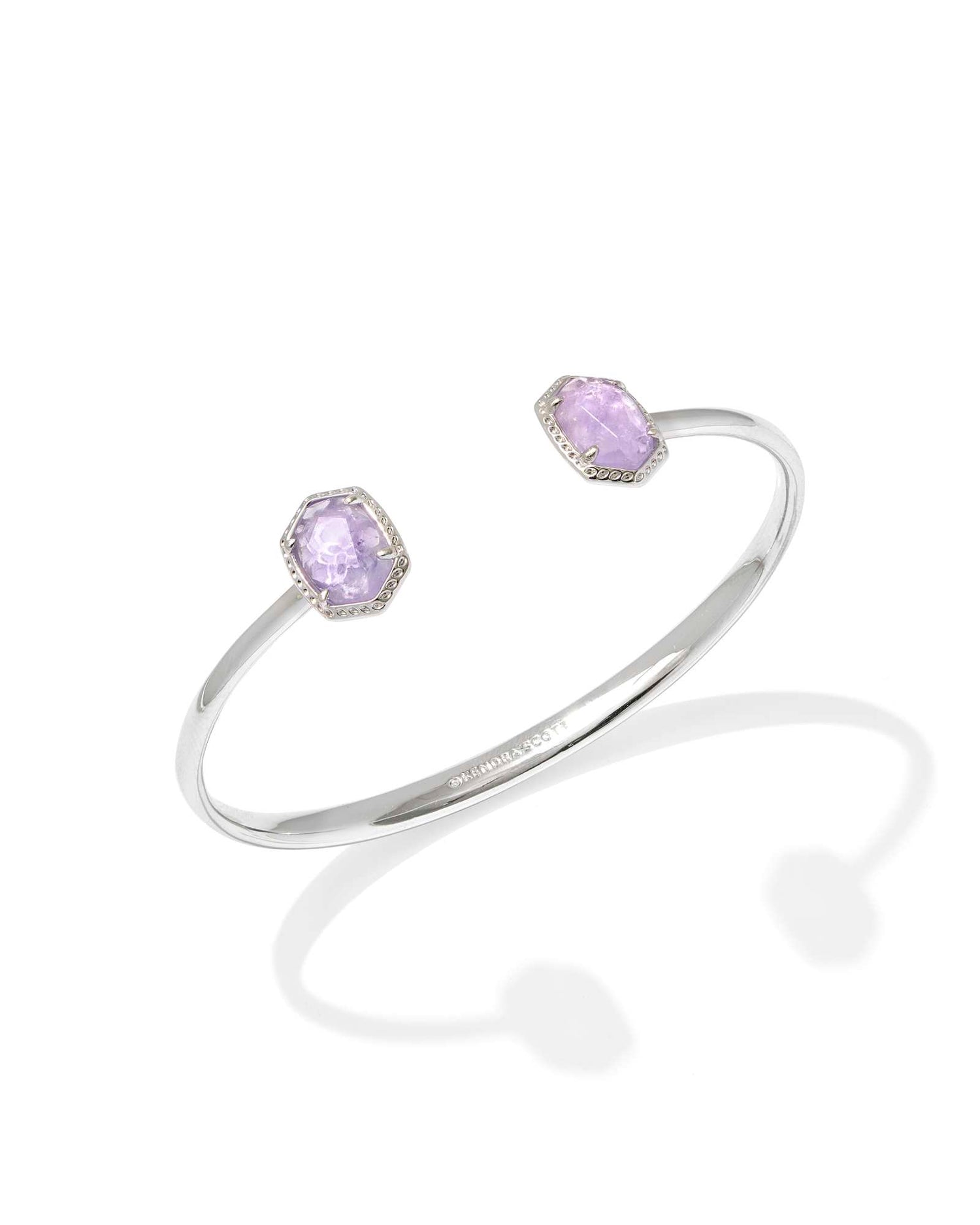 Daphne Frame Cuff Bracelet Silver Purple Amethyst S/M