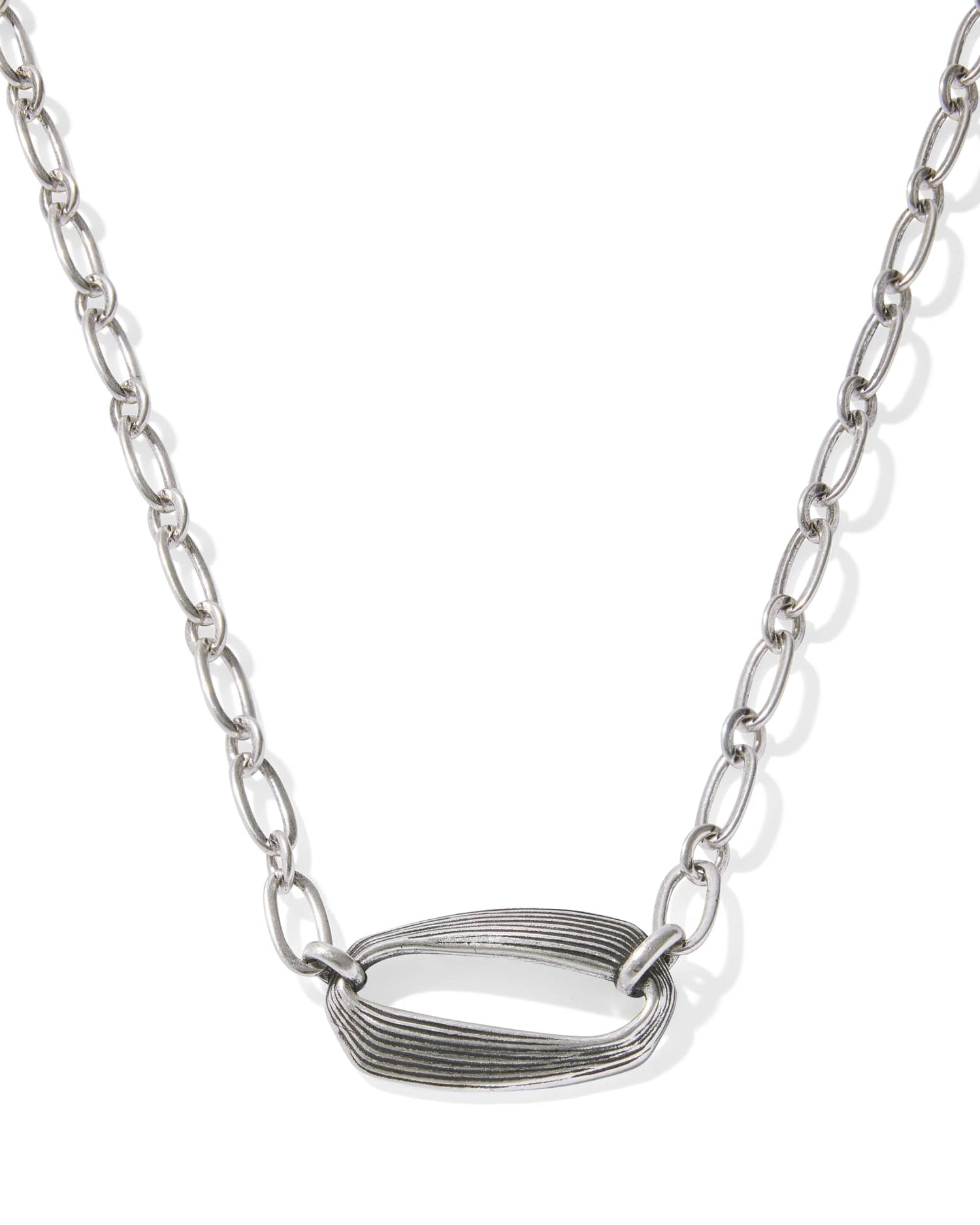 Kira Short Pendant Necklace Vintage Silver
