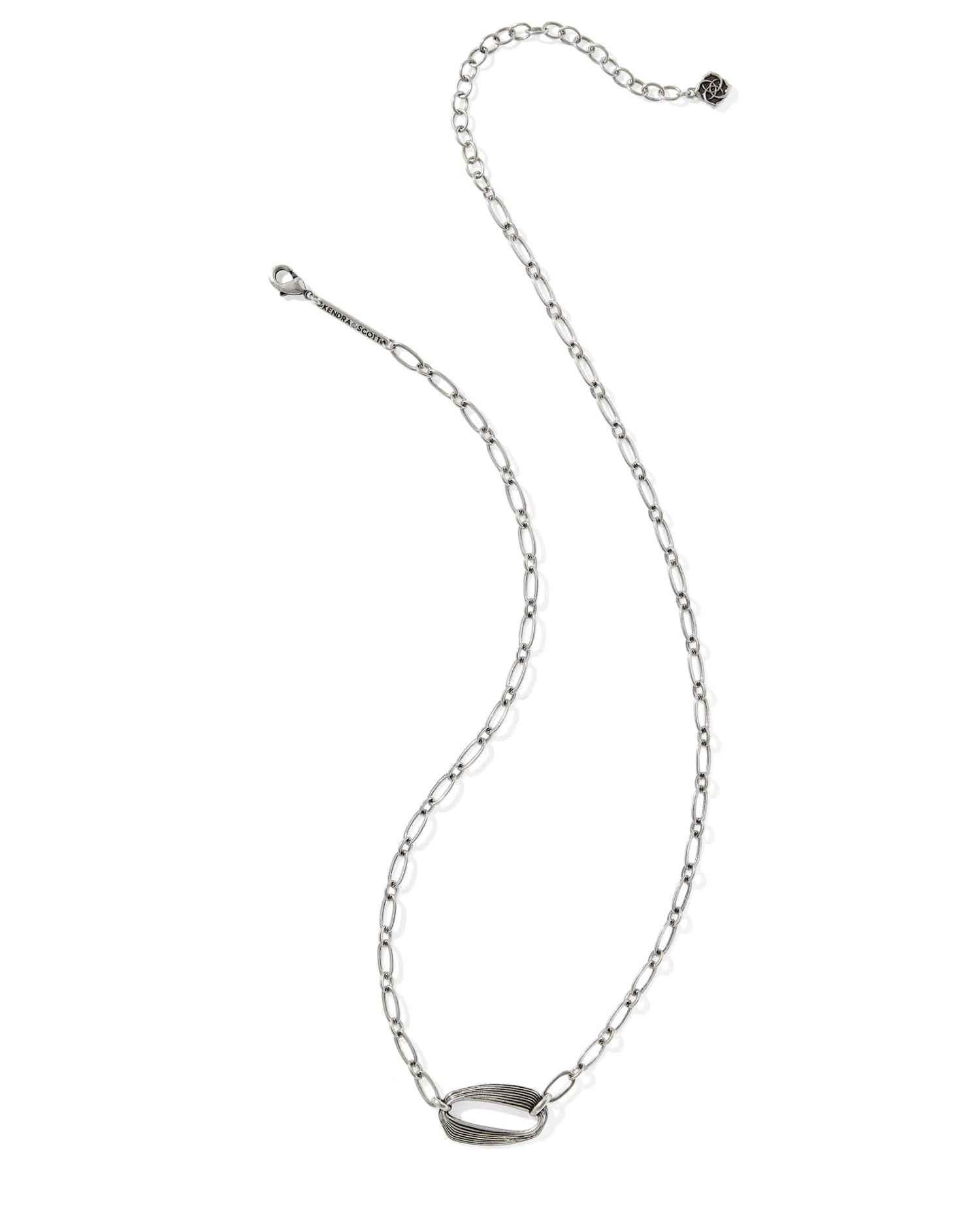 Kira Short Pendant Necklace Vintage Silver