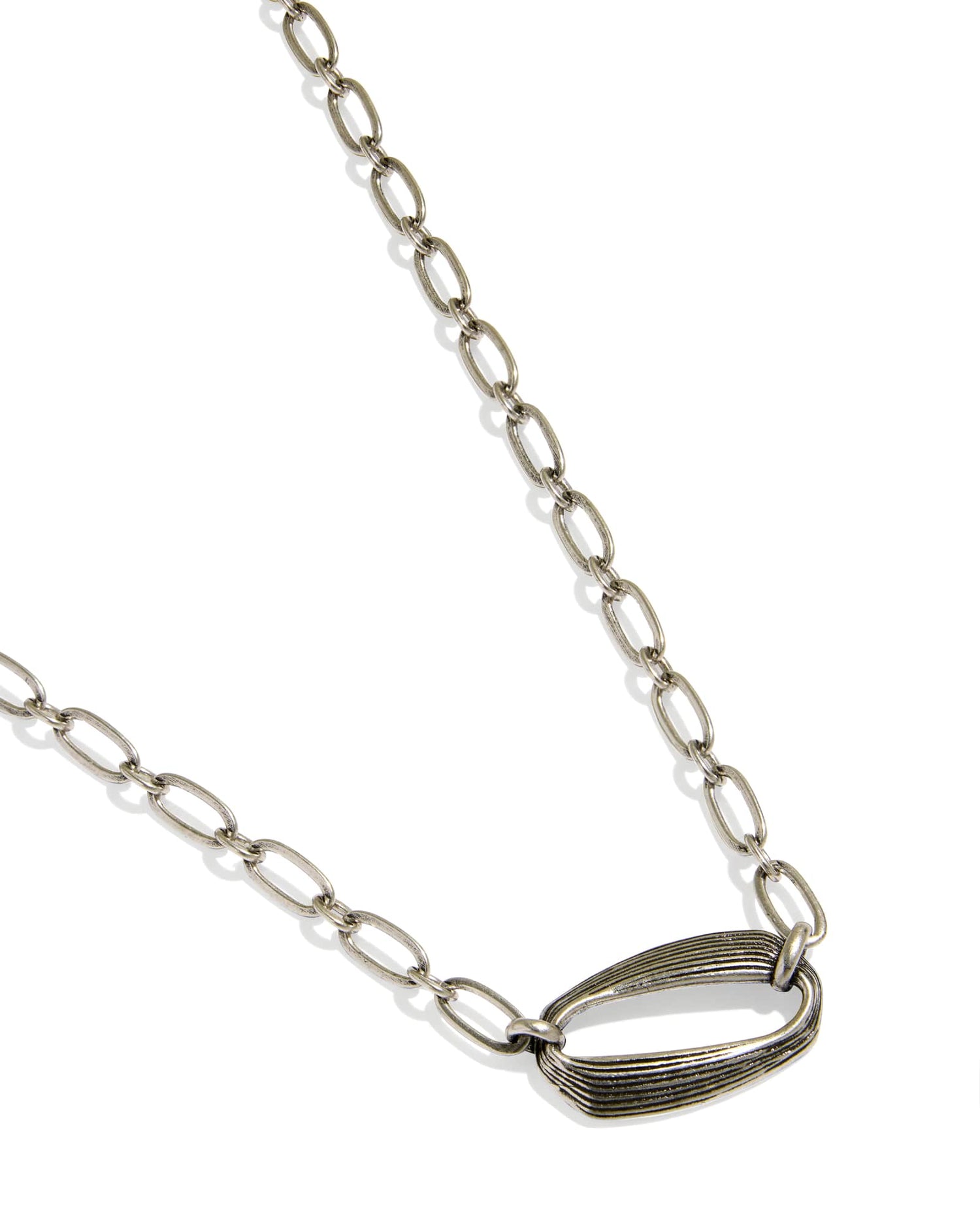 Kira Short Pendant Necklace Vintage Silver