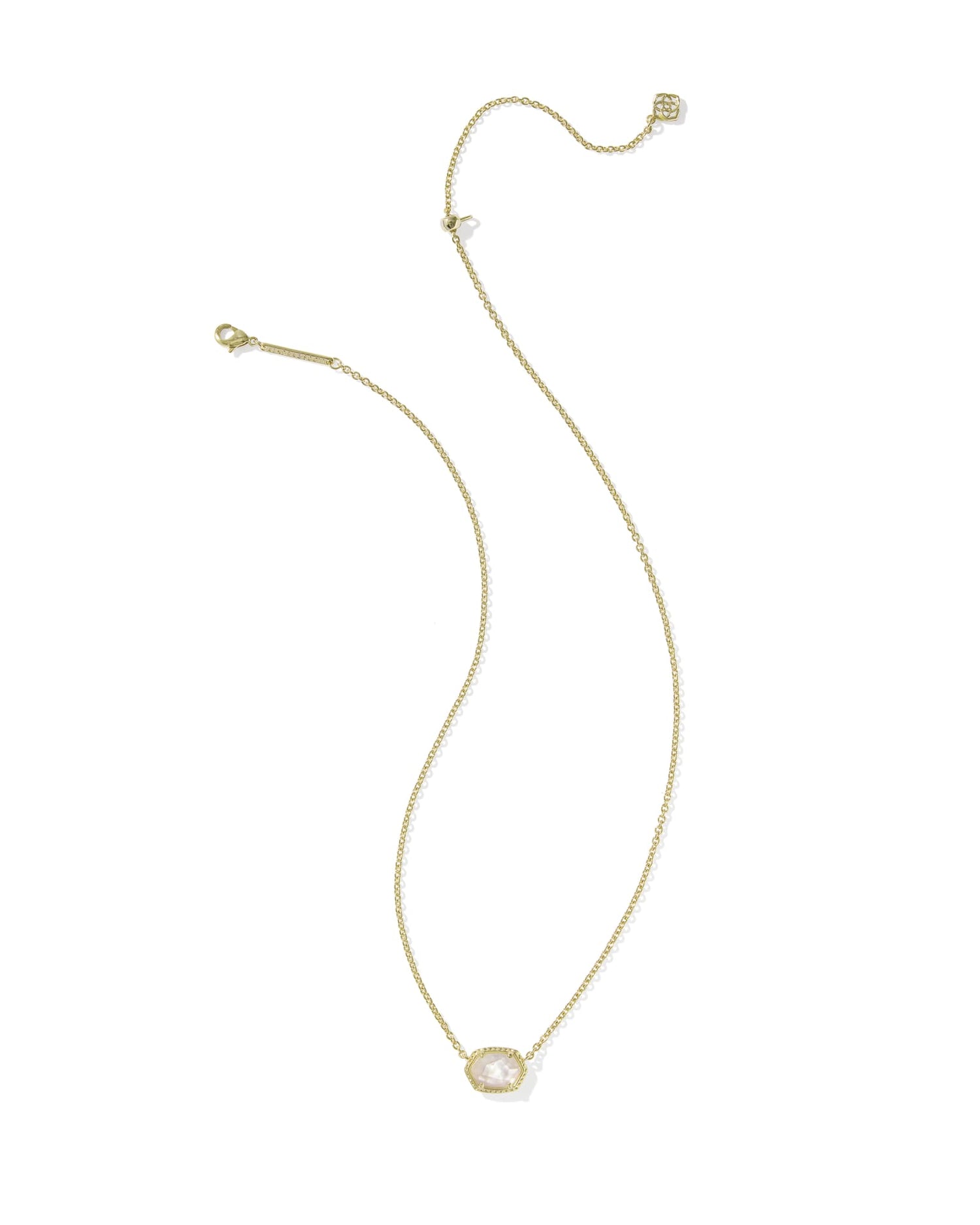 Daphne Frame Short Pendant Necklace Gold Ivory Mother of Pearl