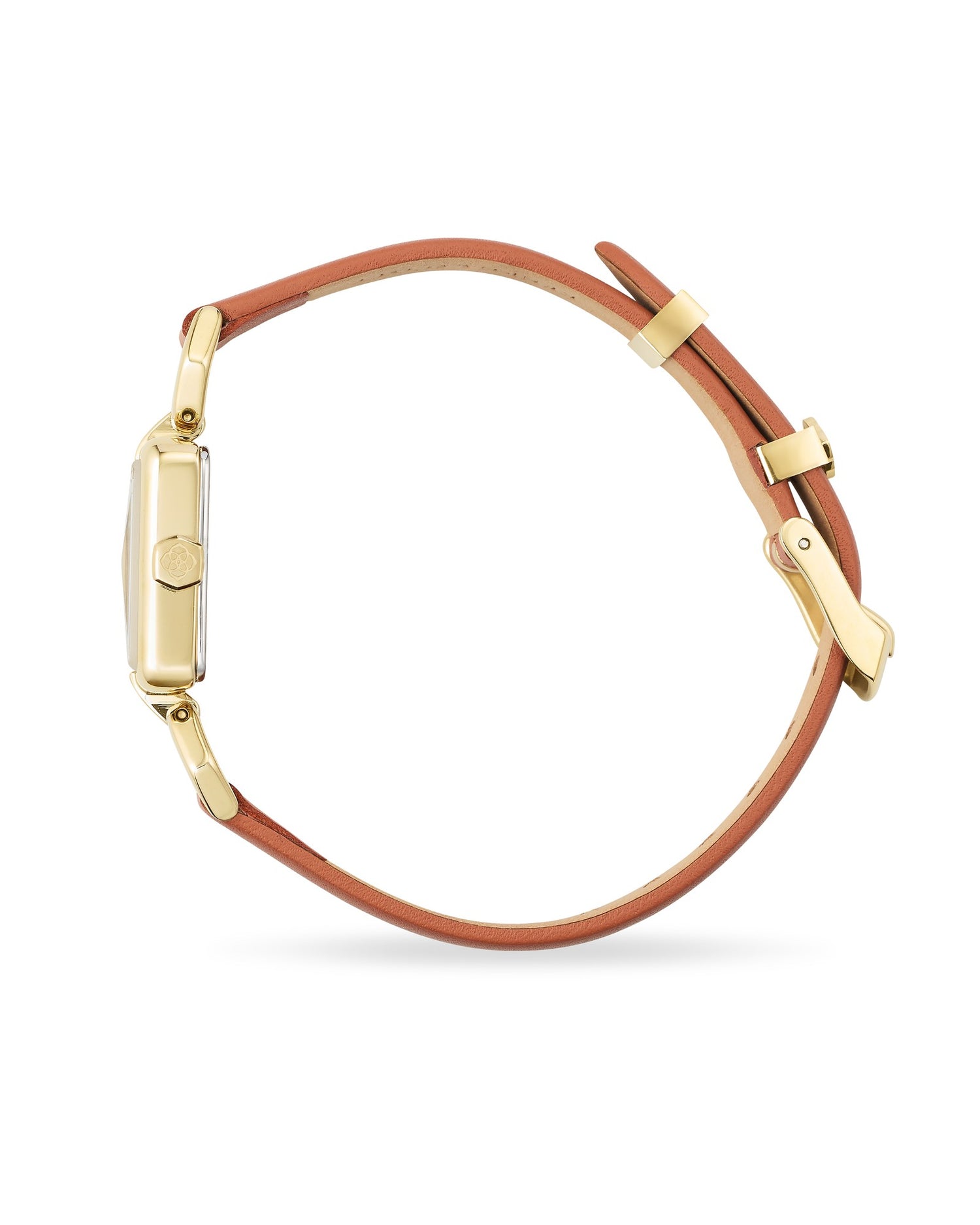 Adela Leather Watch Gold Brown Leather