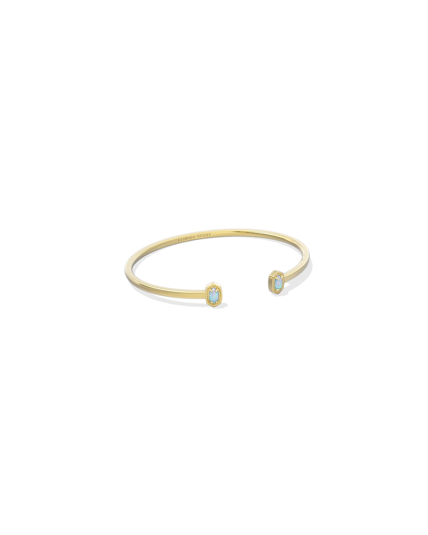 Mini Elton Cuff Bracelet Gold Blue Lab Grown Opal S/M