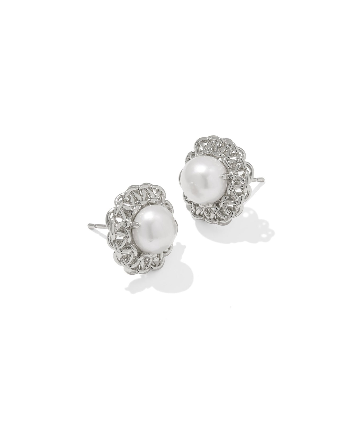 Gabriella Pearl Stud Earrings Vintage Silver Freshwater Cultured Pearl