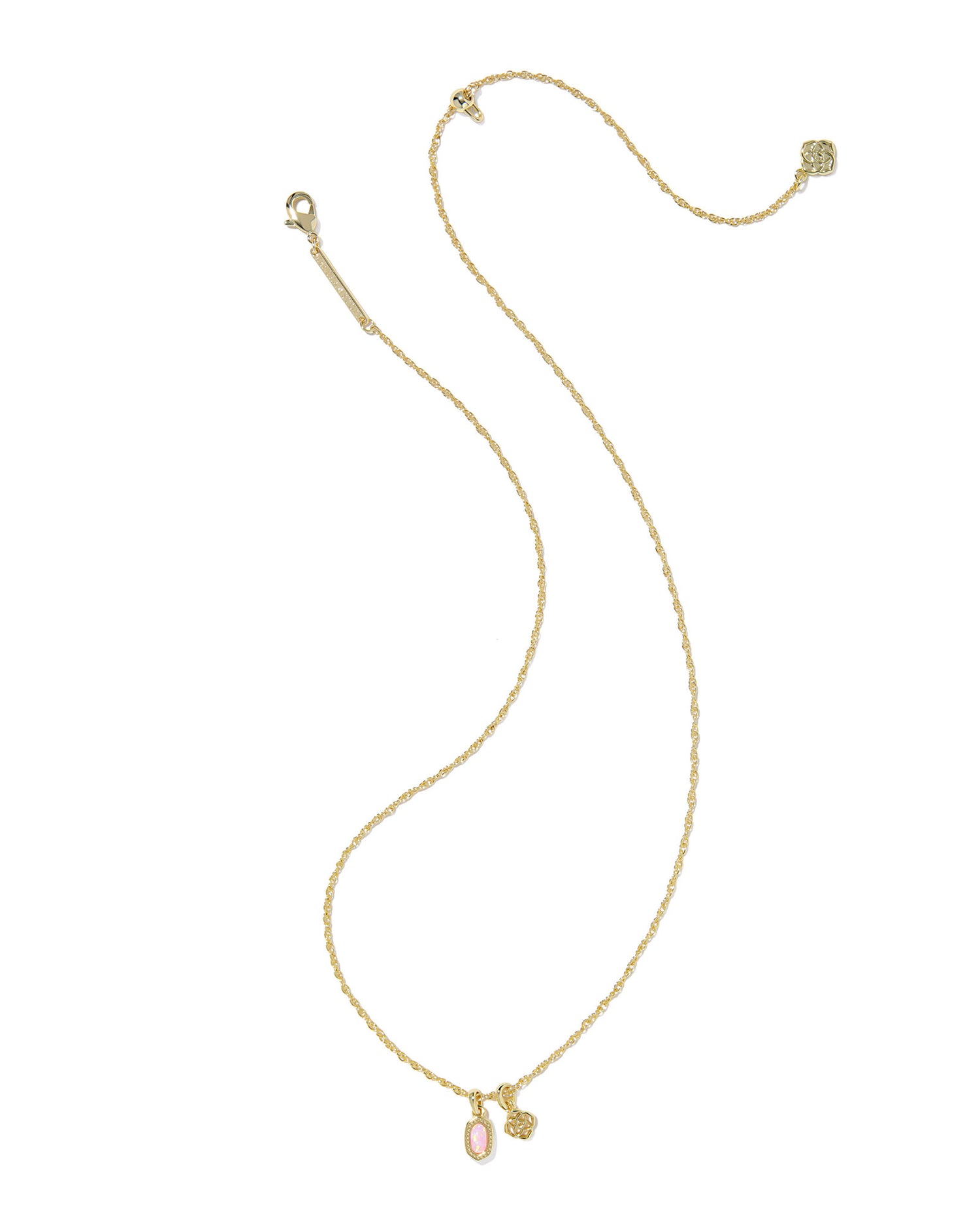 Mini Elisa Dira Necklace Gold Light Pink Lab Grown Opal