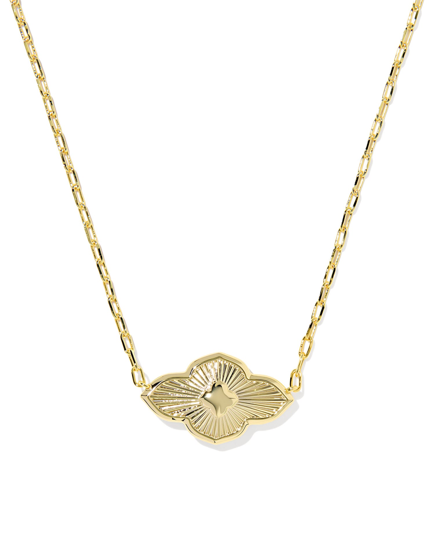 Abbie Medallion Short Pendant Necklace Gold Pink Mix