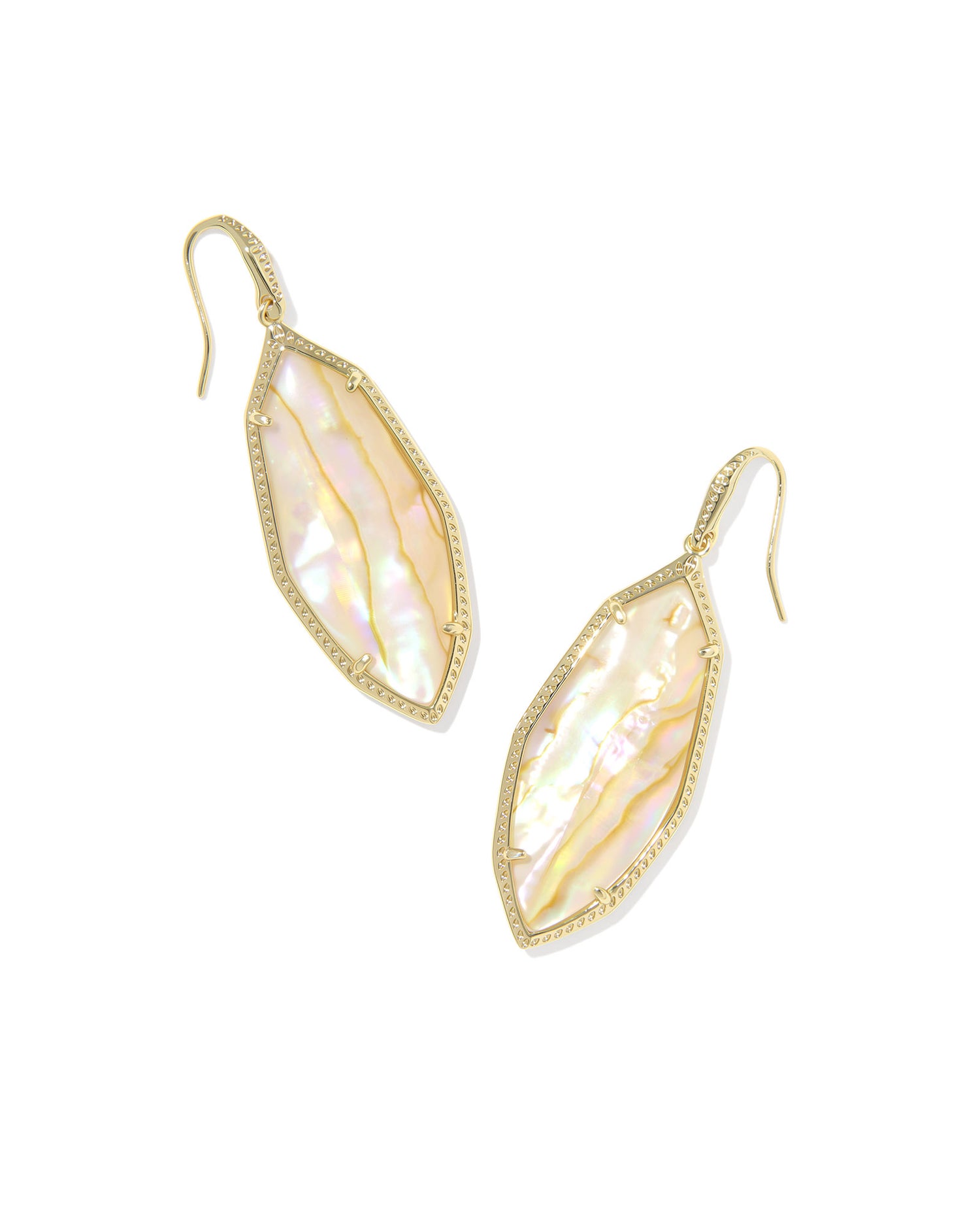 Ophelia Drop Earrings Gold Iridescent Abalone