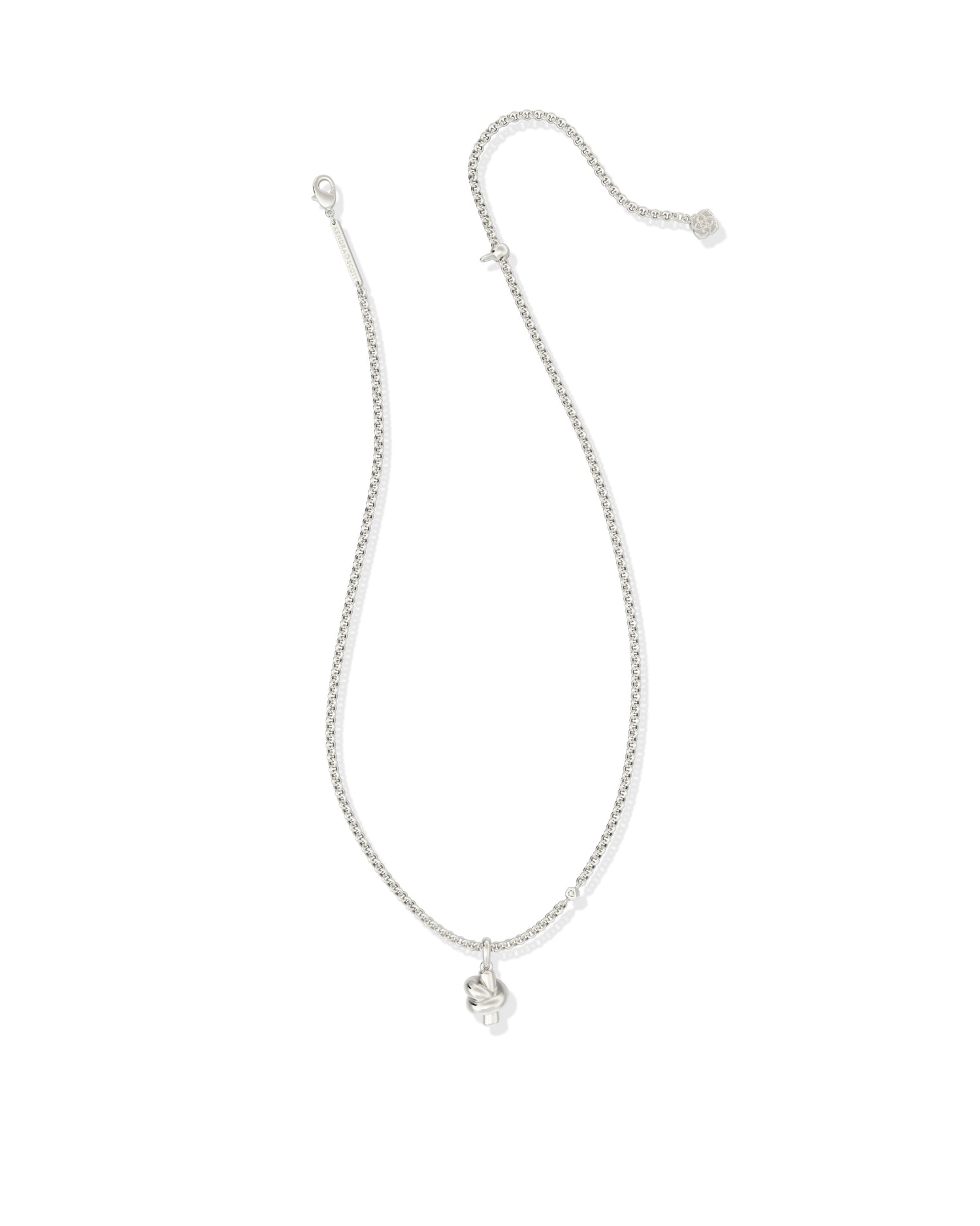 Parker Knot Short Pendant Necklace Silver
