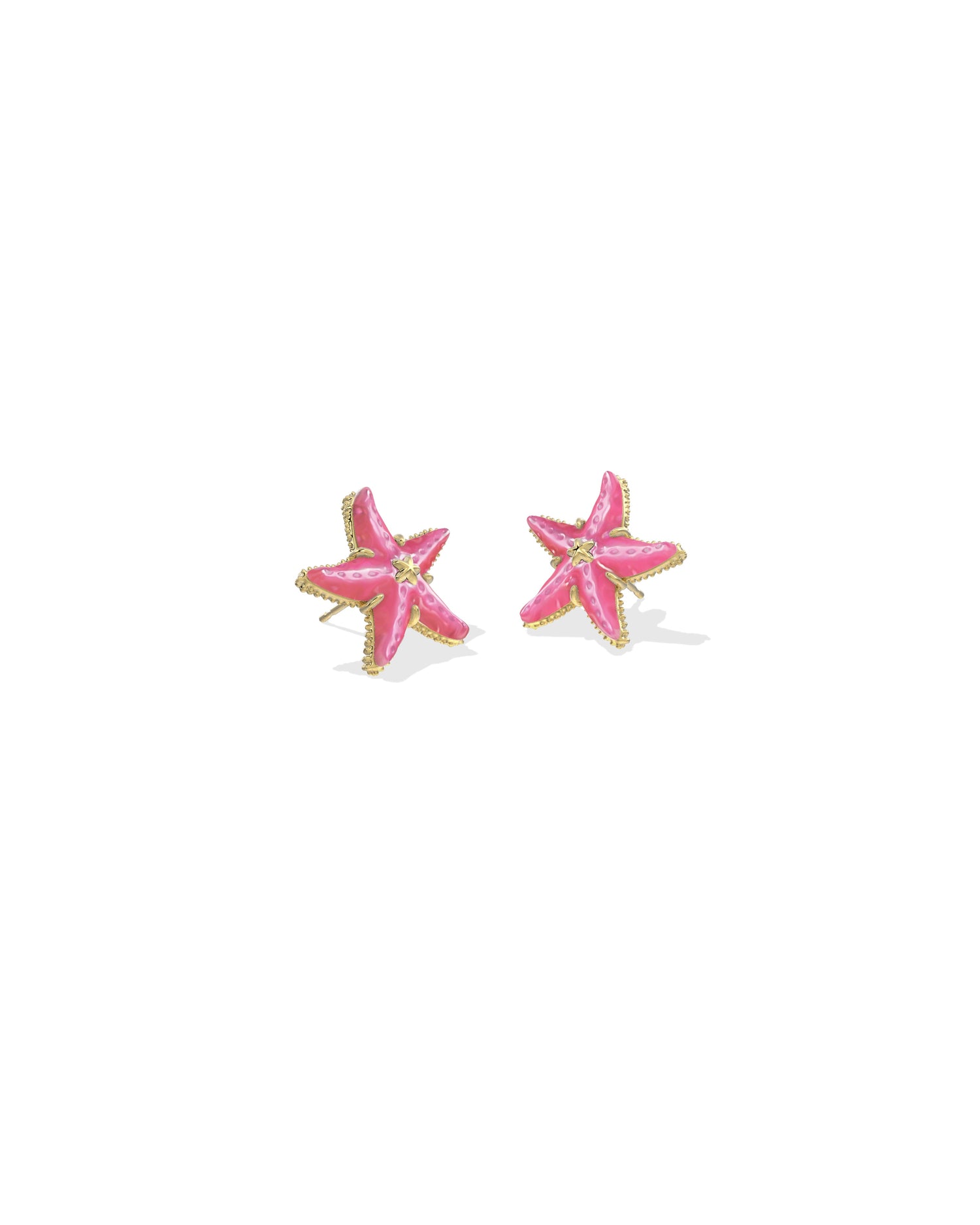 Parker Starfish Stud Earrings Gold Bright Pink Mother of Pearl