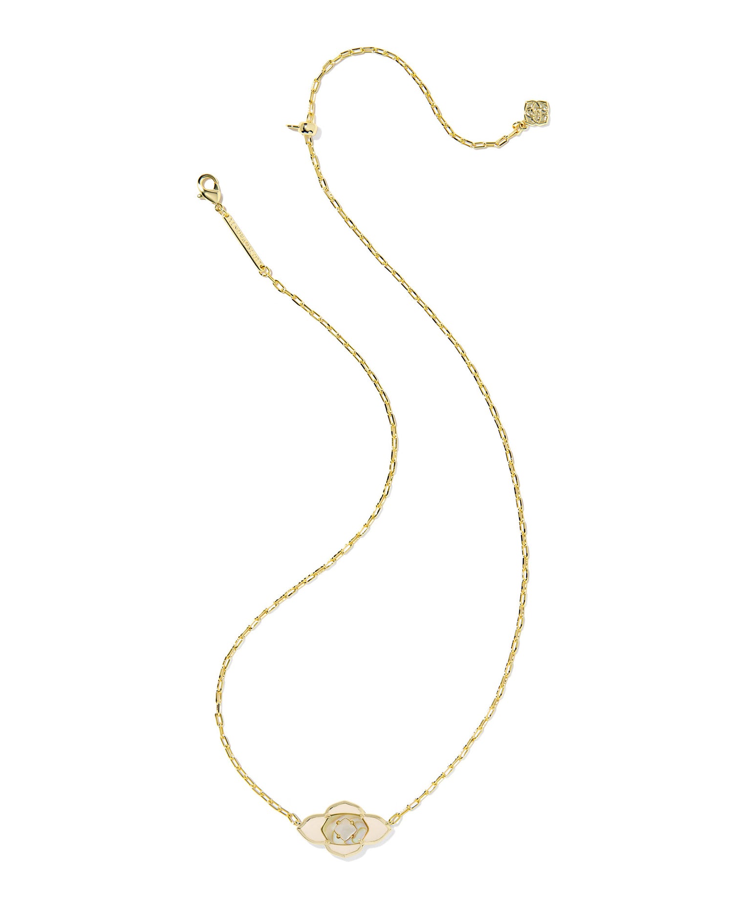 Abbie Medallion Short Pendant Necklace Gold Neutral Mix