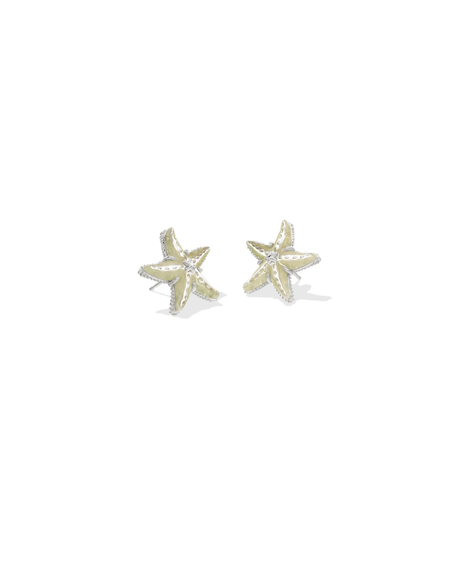 Parker Starfish Stud Earrings Silver Natural Mother of Pearl