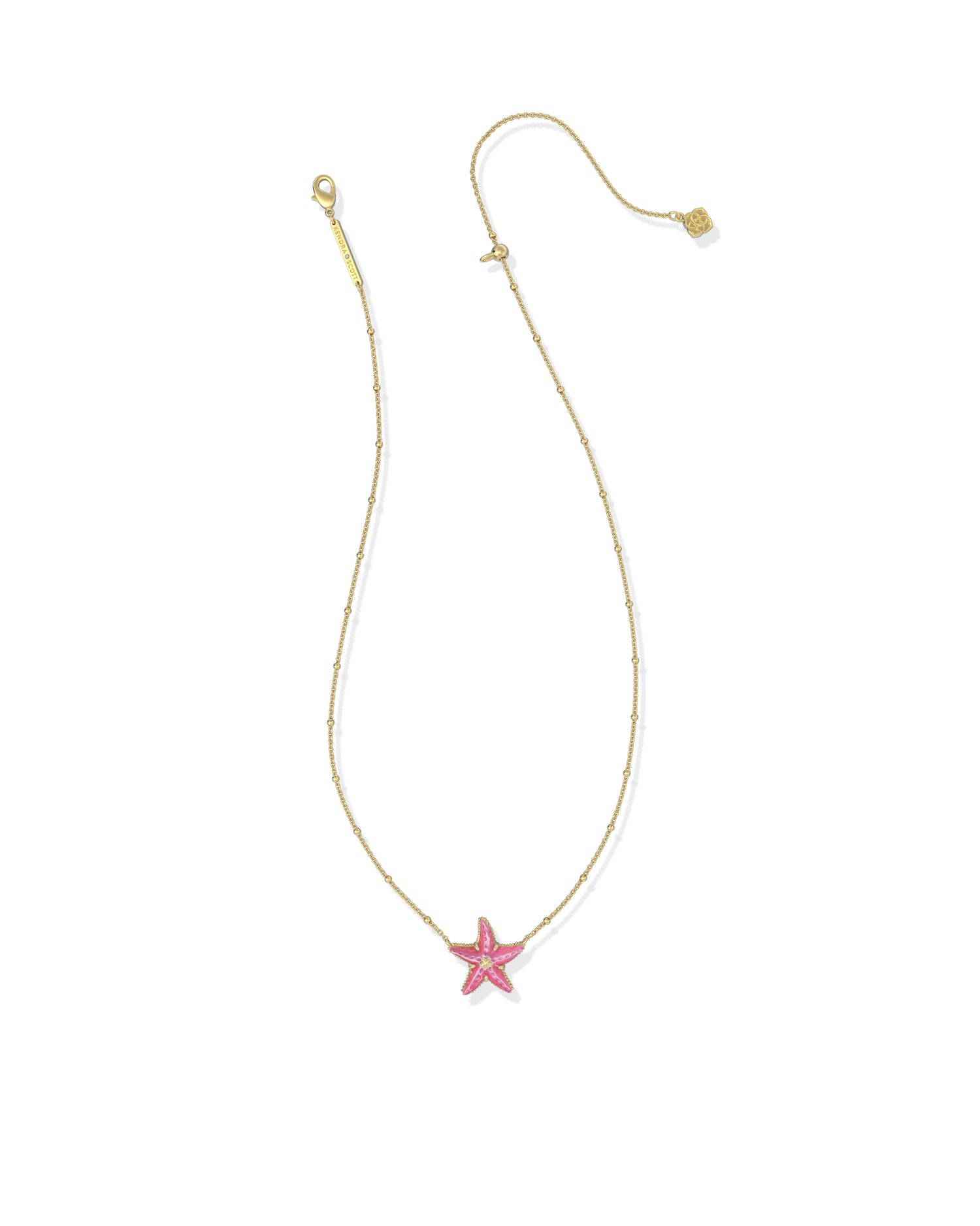 Parker Starfish Short Pendant Necklace Gold Bright Pink Mother of Pearl