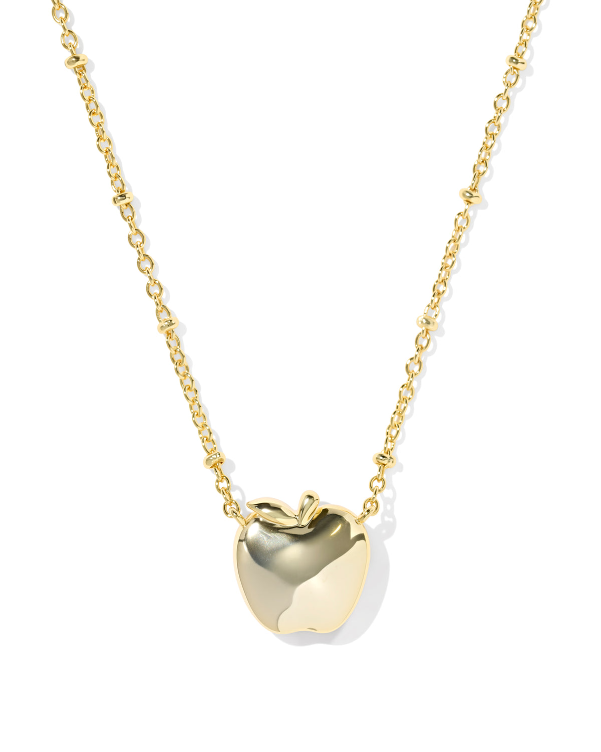 Apple Short Pendant Necklace Gold Red Illusion
