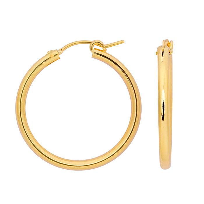 14/20 Yellow Gold-Filled 2.3mm Tubing Hoop Earrings