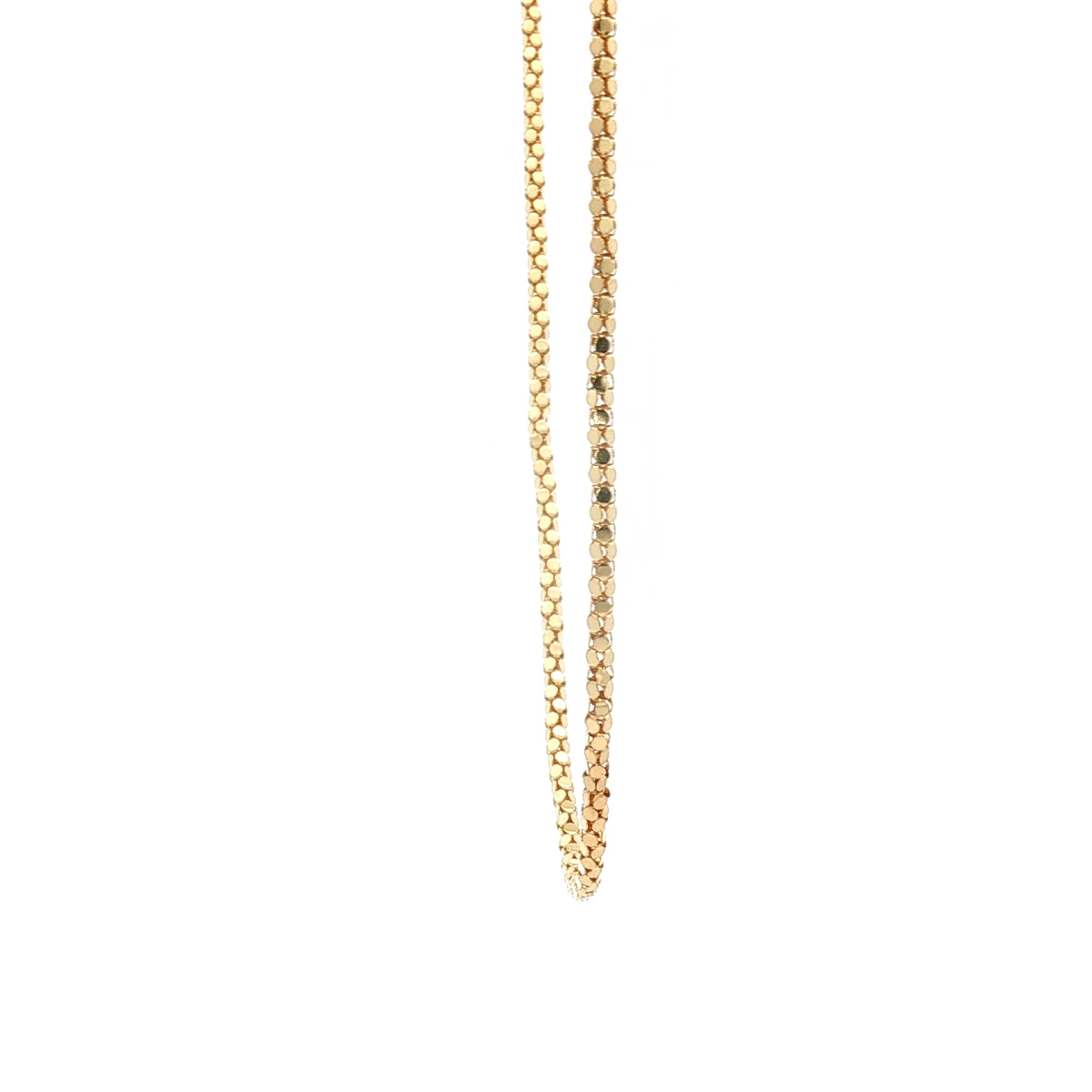 14k Yellow Gold Popcorn Diamond Cut 16" Chain