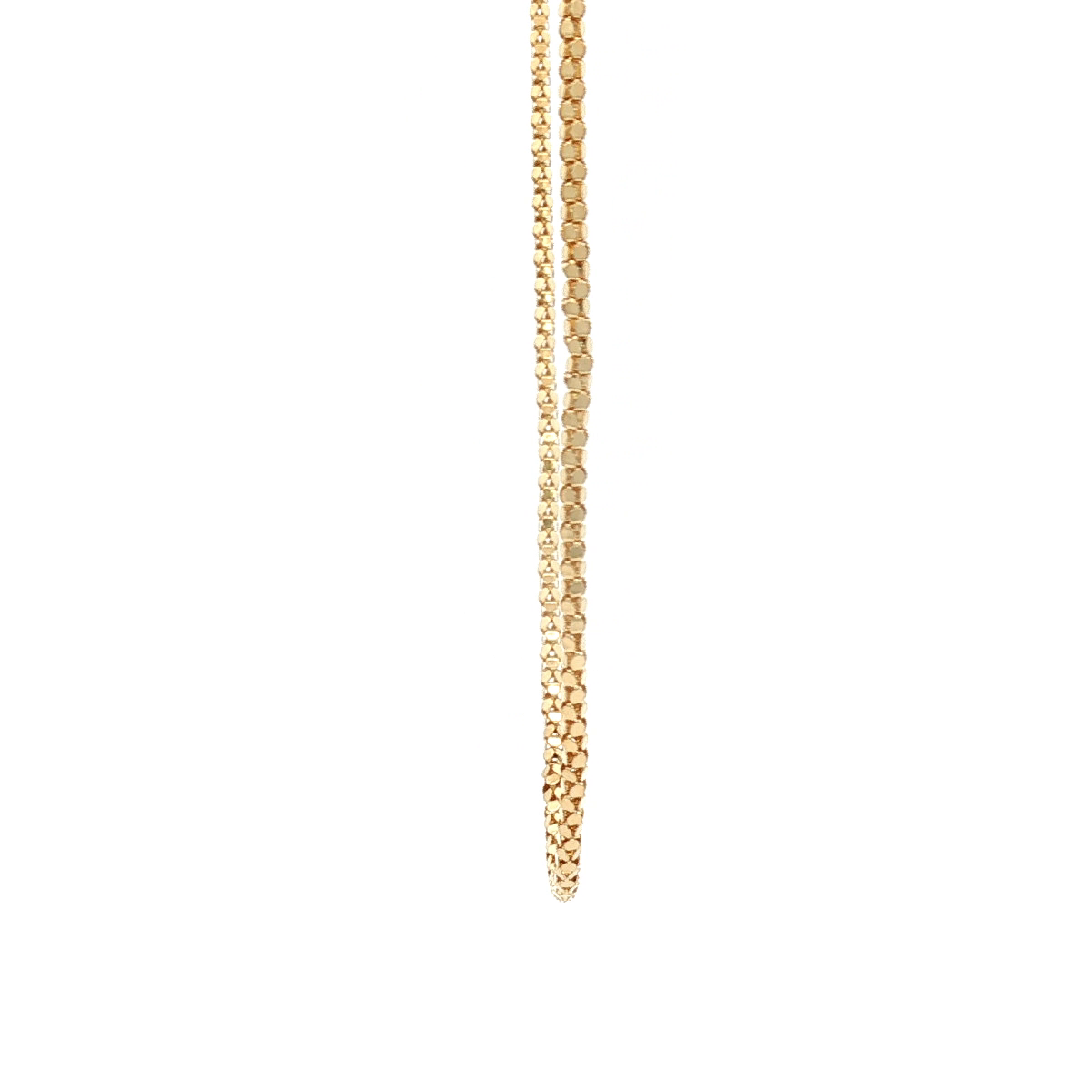 14k Yellow Gold Popcorn Diamond Cut 16" Chain