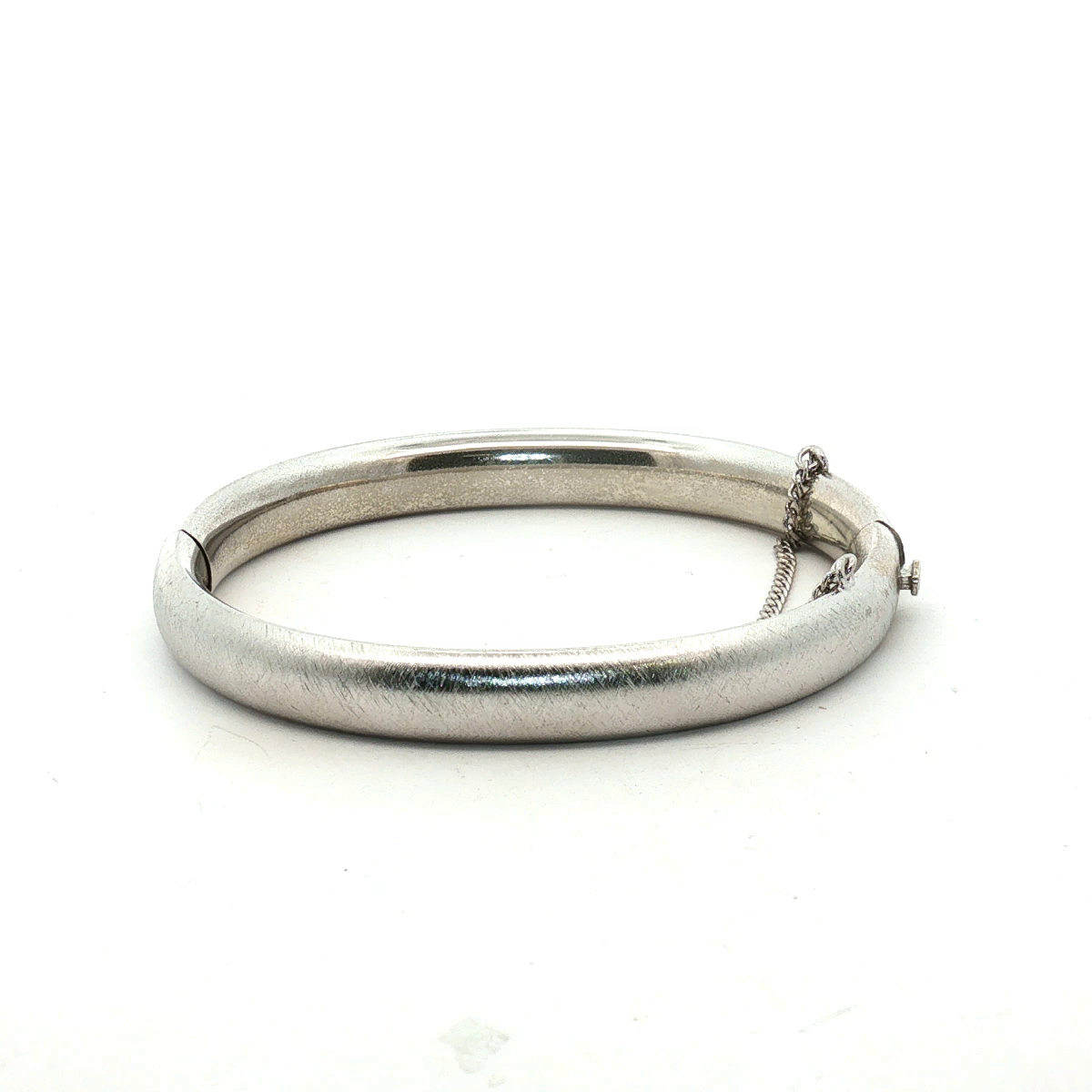 Pre-Owned Sterling Silver Engraved Pattern Bangle Bracelet