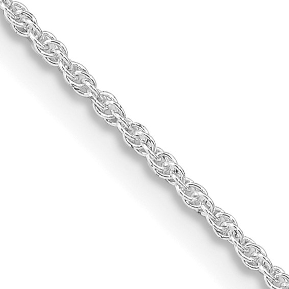 14" Sterling Silver Rhodium-Plated 1.3mm Loose Rope Chain
