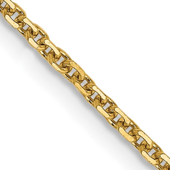 18" 10K Yellow Gold 1.45mm D/C Cable Chain