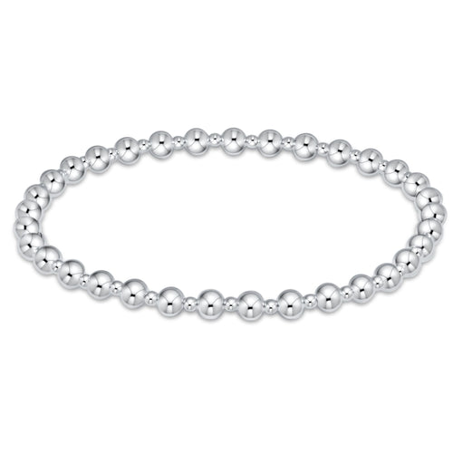 Sterling Silver Classic Grateful Pattern 4mm Bead Bracelet