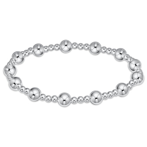 Sterling Silver Classic Sincerity Pattern 6mm Bead Bracelet
