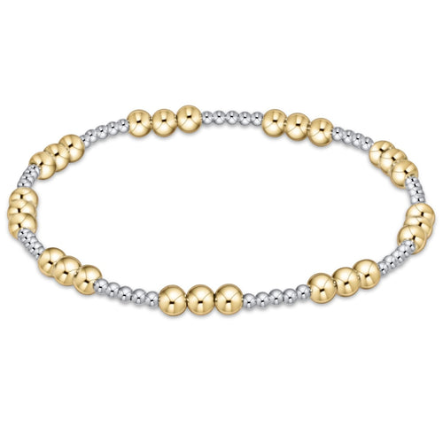 Classic Joy Pattern 4mm Bead- Mix- Gold Filled and Sterling Silver