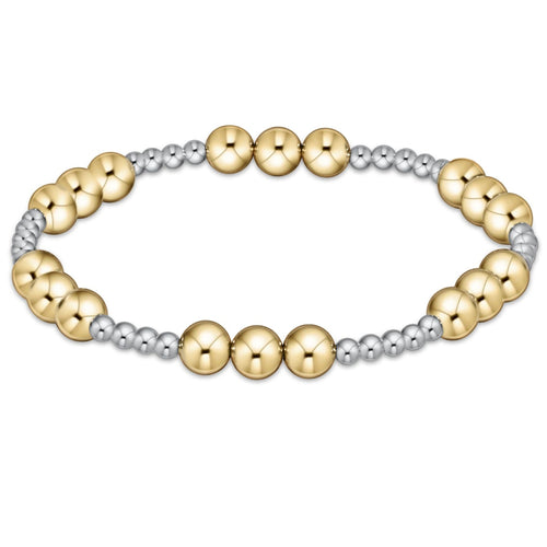 Classic Joy Pattern 6mm Bead- Mix- Gold Filled and Sterling Silver