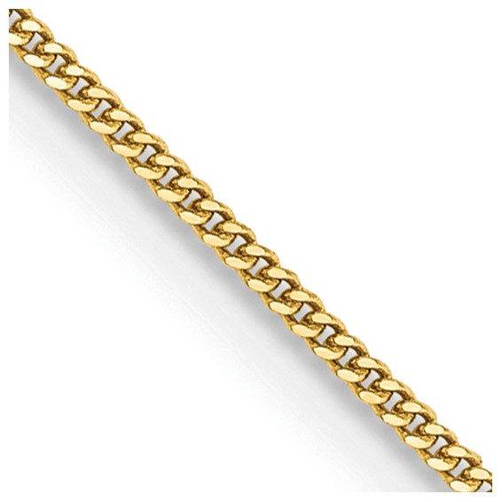 14K 20 inch .9mm Curb with Spring Ring Clasp Pendant Chain