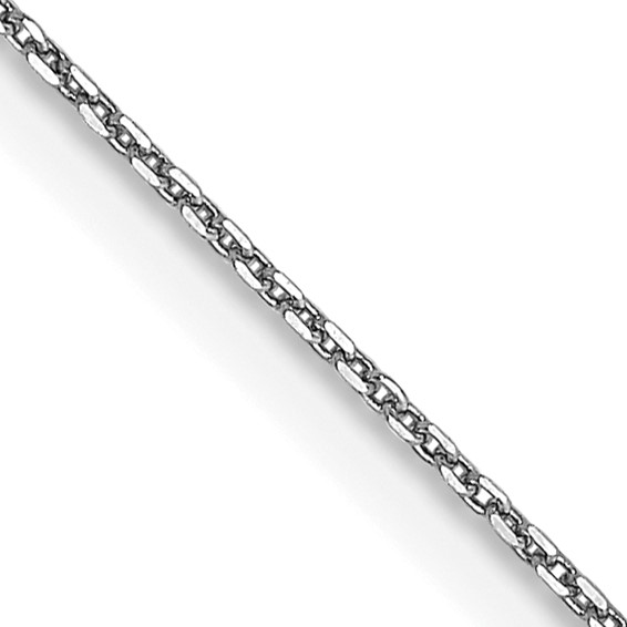 14K White Gold Diamond-cut Round Open Link Cable Chain