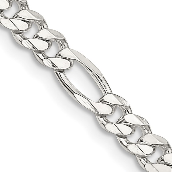 22" Sterling Silver 4.5mm Figaro Chain