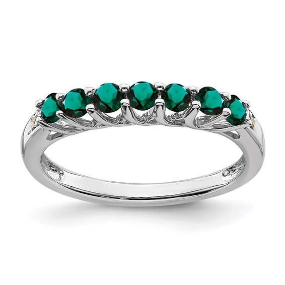 Sterling Silver Rhodium-plated Created Alexandrite Ring