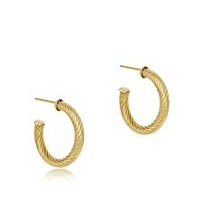 0.50" Textured 4mm Twist Hoop Earrings