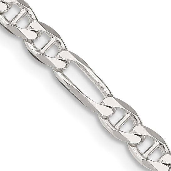 Sterling Silver  3.75 mm Figaro Anchor Chain