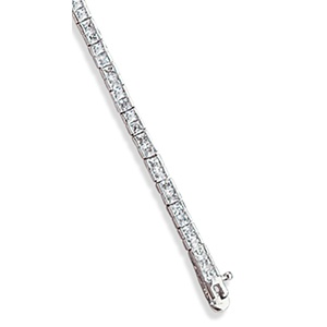 Sterling Silver 7" Princess Cut Tennis Bracelet