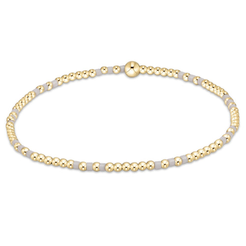Hope Joy Pattern 2mm Bead Bracelet- White