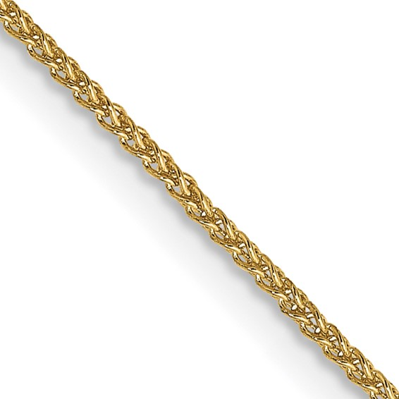 24" 14k 1mm Solid Polished Spiga Chain