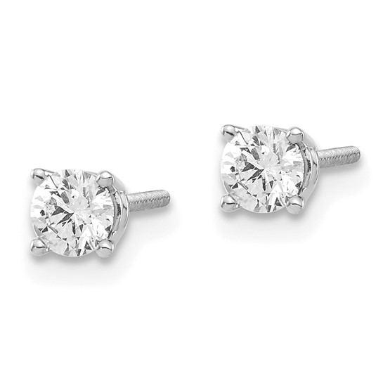 14K White Gold 0.40ct Diamond Stud Thread On/Off Post Earrings