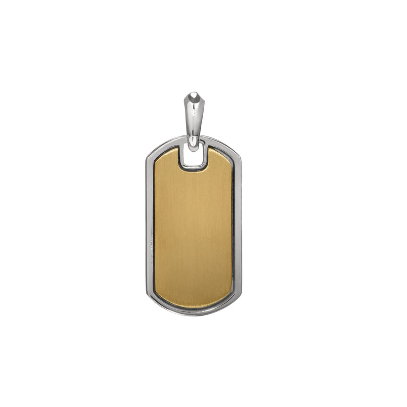 Dog Tag Satin Pendant Charm on a Rounded Box Chain