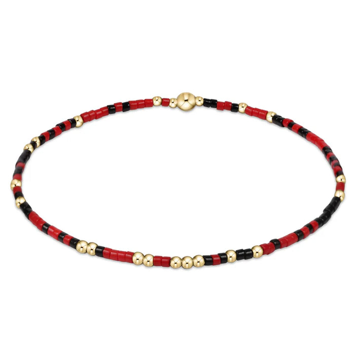 Hope Unwritten Bead Bracelet- Bright Red and Onyx