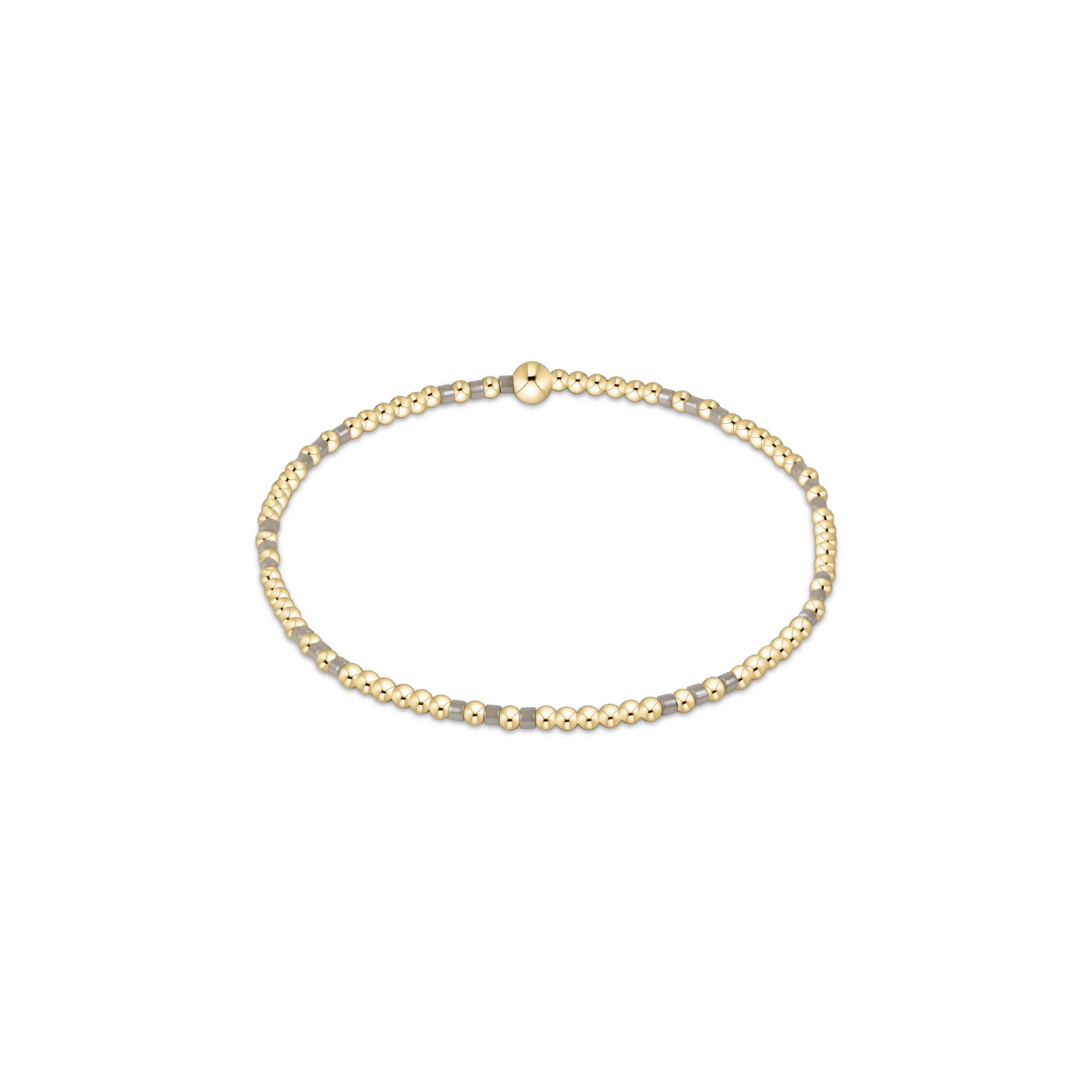 Hope Joy Pattern 2mm Bead Bracelet -Taupe With A Twist