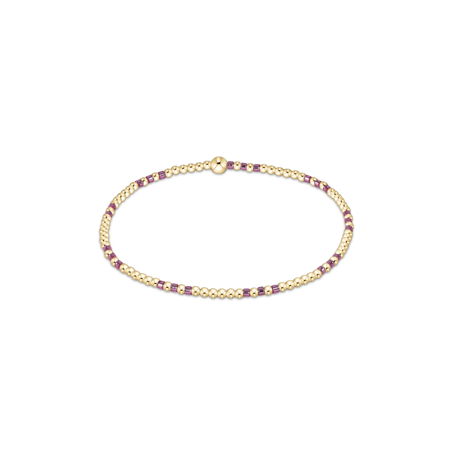 Hope Joy Pattern 2mm Bead Bracelet - Pink Metallic