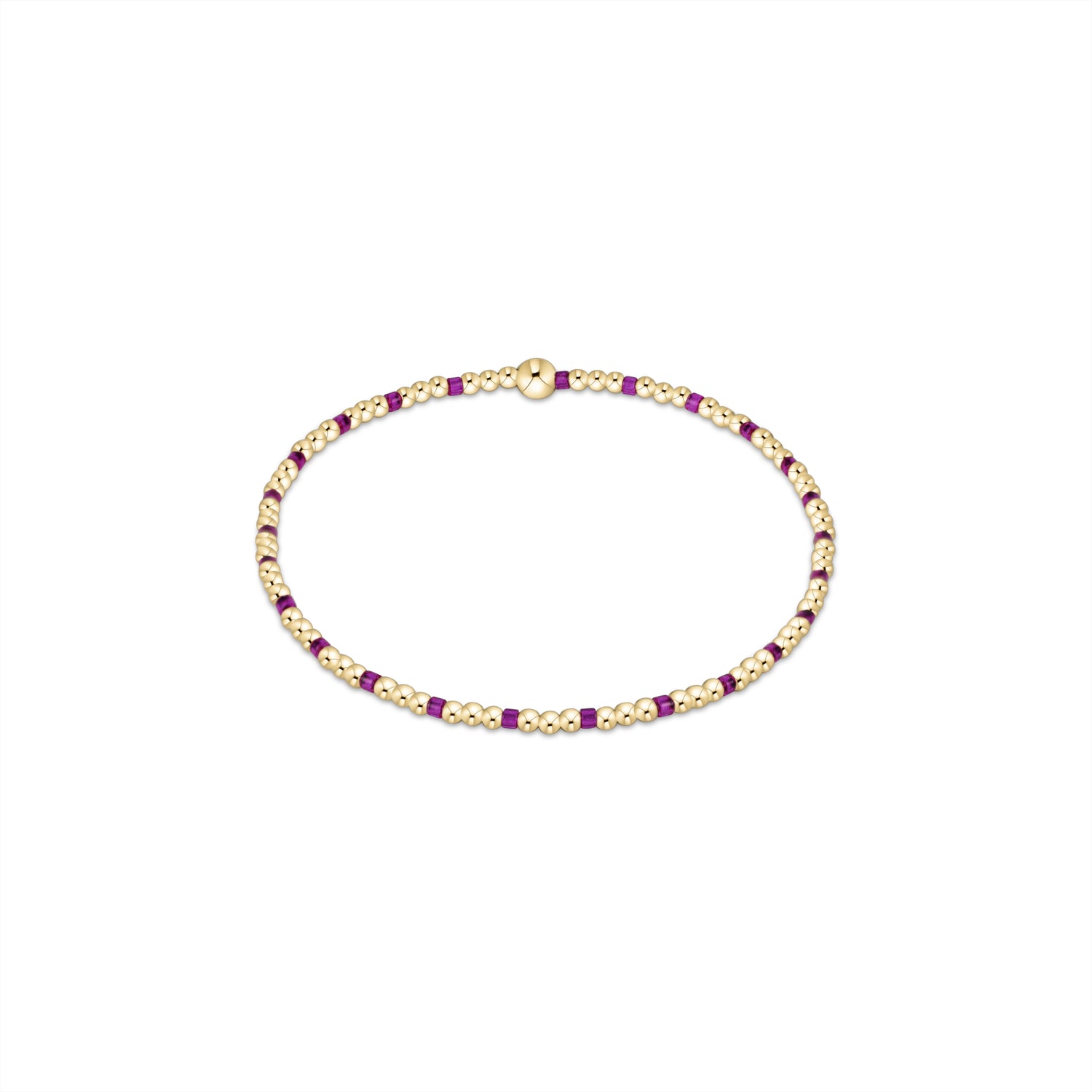 Hope Sincerity Pattern 2mm Bead Bracelet - Fuchsia