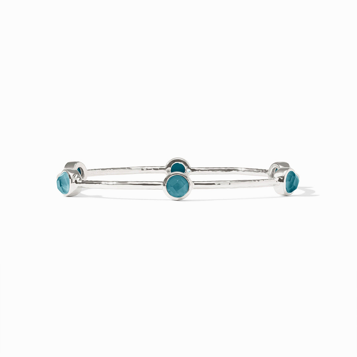 Milano Luxe Bangle - Silver - Iridescent Montana Blue - Large