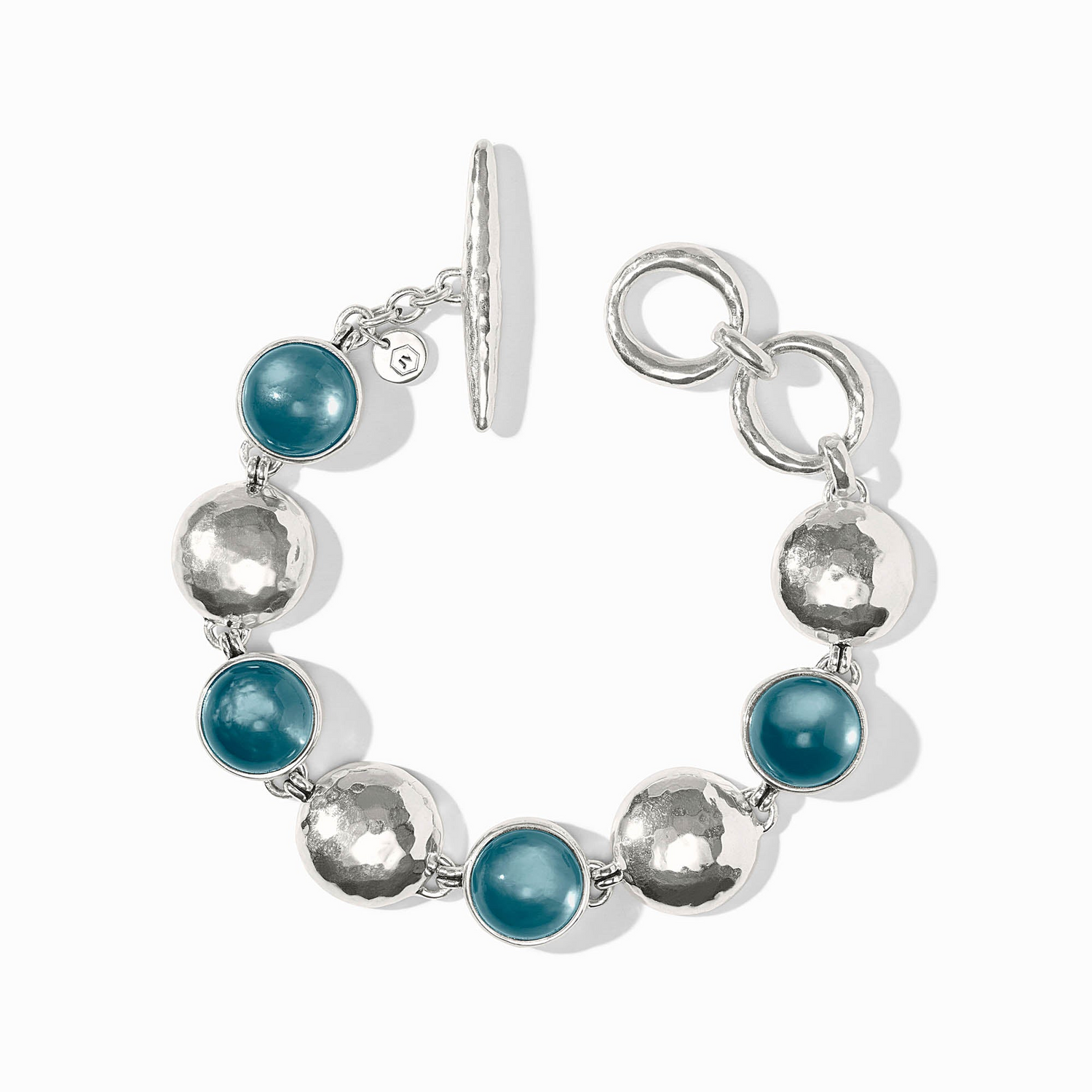 Solara Stone Bracelet - Silver - Iridescent Montana Blue