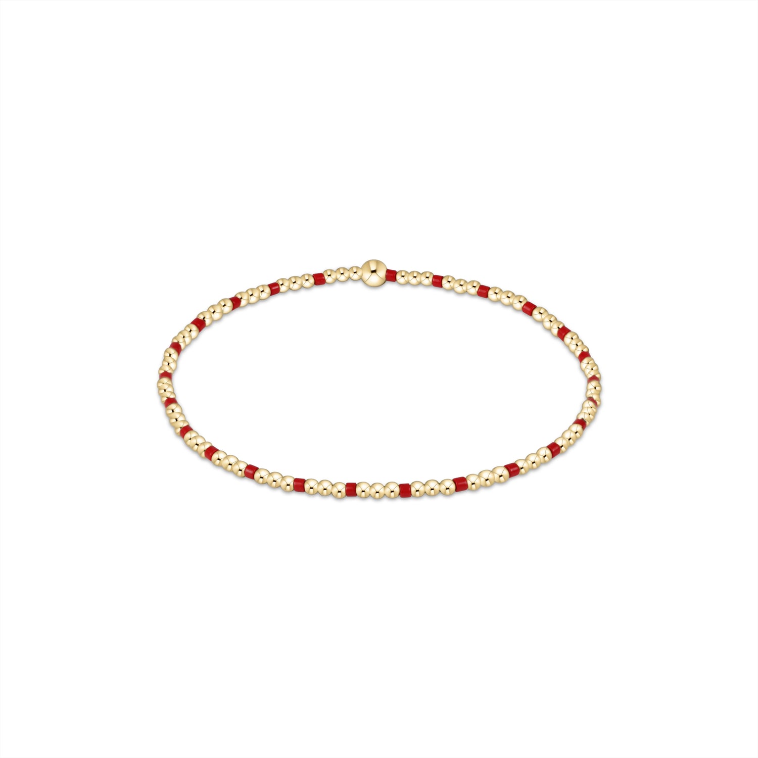 Hope Joy 2mm Beaded Bracelet- Bright Red