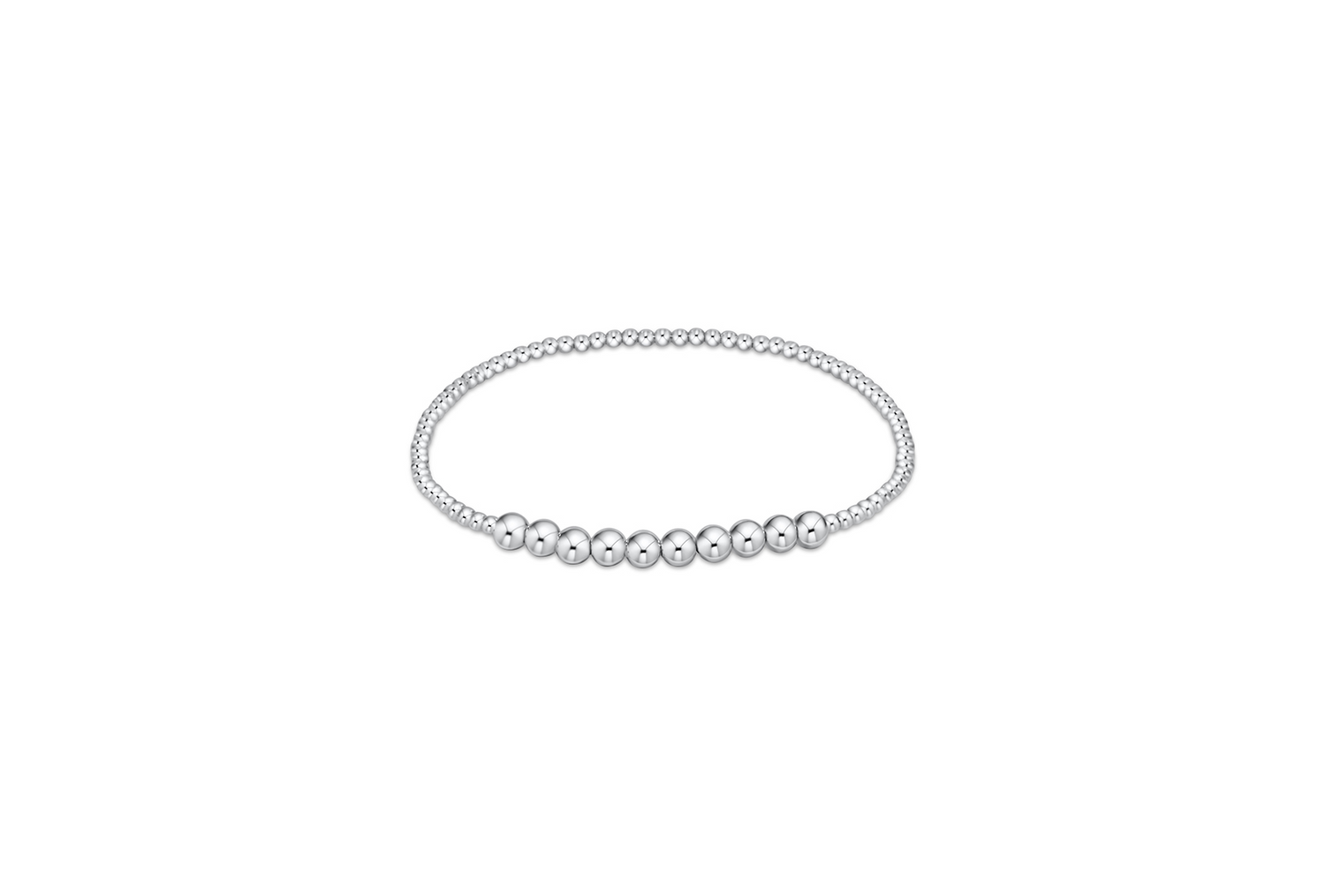 Blissful Pattern Sterling Silver 4mm Bead Bracelet